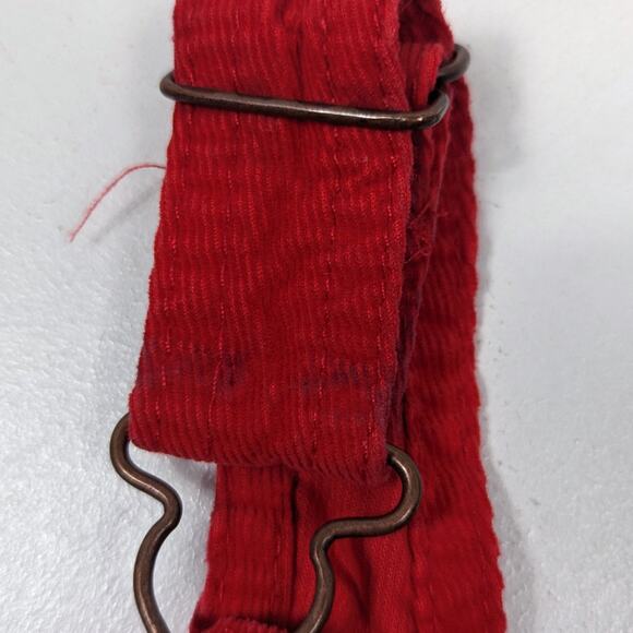 Oshkosh Bgosh Skirtall Girls Size 2T Red Corduroy Flower Tulle Overalls Dress - Picture 4 of 6